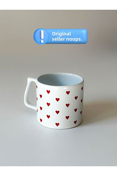 NOOP Heart Patterned Printed Mug Cup Ceramic Coffee Mug