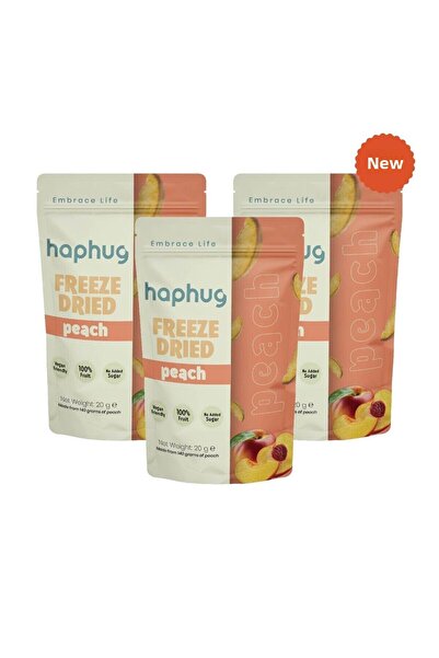 HapHug Pack of 3 Freeze Dried Peach - Freeze Dried Peach 20g X 3