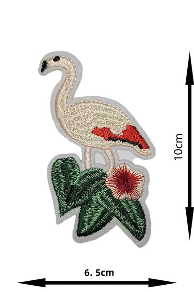 REMSATİC معطف حديدي - رقعة - نموذج فلامينجو (10 سم × 6,5 سم)