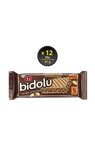 Eti 81 جرام × 12 قطعة من الفول السوداني الكريمي بالبندق - رقاقة الجسيمات