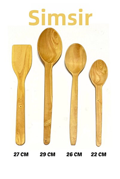 Kitchen Mania Boxwood Spoon and Spatula Set - Wooden Spoon - Wooden Spatula