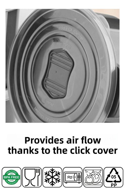 Nandy Home Set of 6 Anthracite Round Storage Containers for Microwave and Freezer