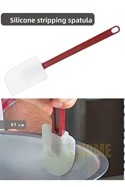 Jet's Home 41 cm Large Size Silicone Spatula with Hanging Hole - Mixing and Stripping Spatula, Heat Resistant