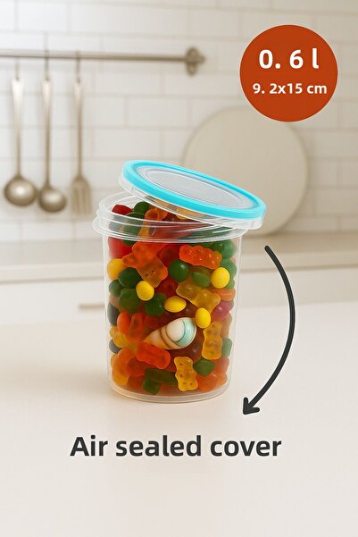 Melkan Home Deep Storage Container with Screw Lid Seal - 0.6 Liters - Single Airtight Storage Box