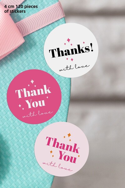 Özer Store 120 buc. Autocolant rotund adeziv pentru pachet de produse, autoco...