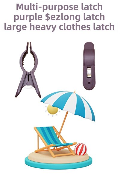 Manken İstanbul Purple 8 Pieces Deluxe Large Size Beach Towels - Fixer Latch Holder