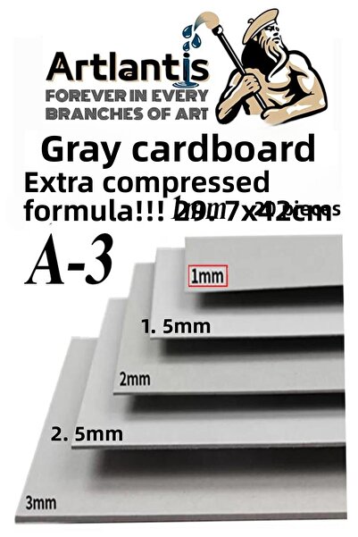 Artlantis A3 Cardboard Gray 1.0mm 20 Pieces 1 Pack 29.7X42 cm A-3 Cardboard 1...