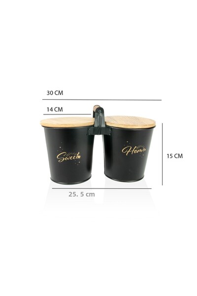 EVSTYLE Tea & Coffee Storage Container - Wooden Lid