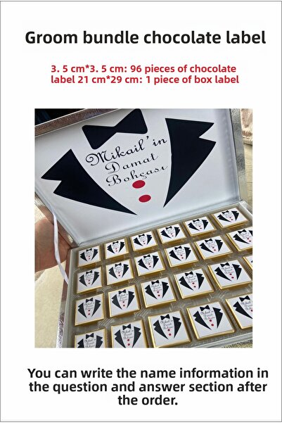 43 cici süsler organizasyon Madlen Chocolate and Box Label - Συσκευασία γαμπρ...