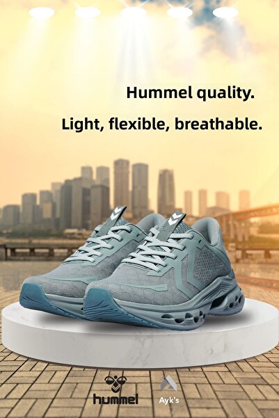 hummel Khaki Unisex Mesh Flexible Sports Shoes