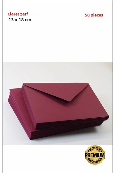 Hsn Plic Roșu Claret Plic Invitație 13x18 Cm 50 Bucuri