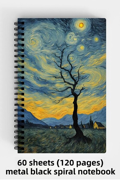 Anime Marketi فان جوخ موضوع تصميم A5 دوامة الغلاف الصلب دفتر 120 ورقة