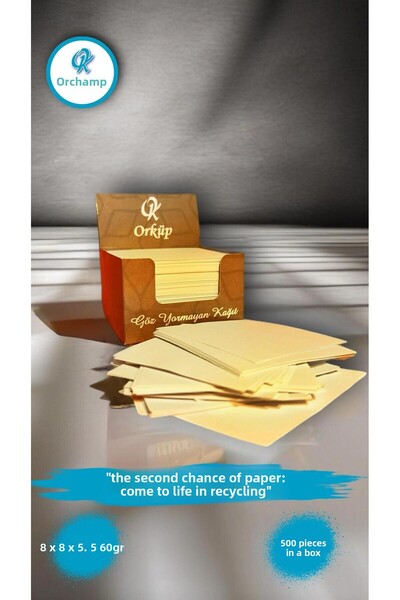 ORCOPY Orkuş 8X8 Dough 70 Grams 500 Pieces Eye-Free Memo Pad Cube Note