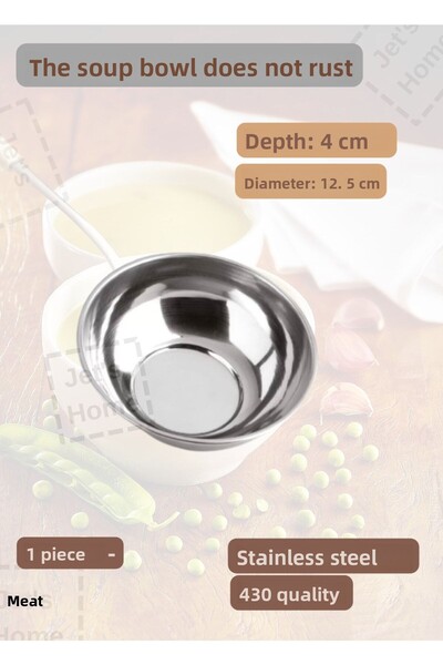 Jet's Home Steel Soup Bowl 12 Cm Stainless Steel Bowl