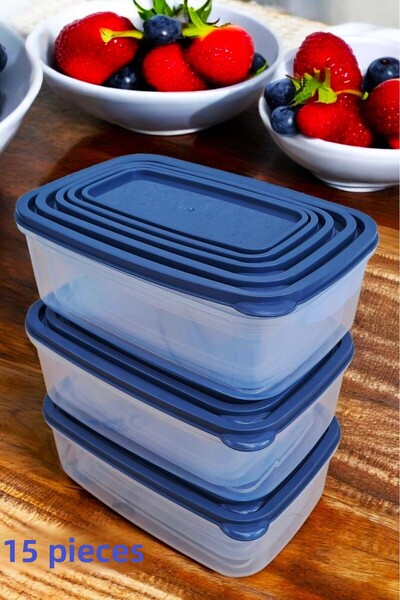 SWENCRAFT West Home Luxury 15 Pieces Food Storage Box Rectangular Food Container That Can Be Used in Dipfrized and Microwave