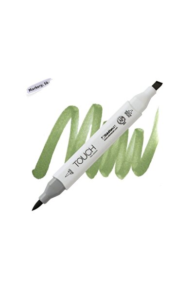 Shinhan Art Touch Twin Brush Pen : Double Sided Marker : Gy235 Handle Green