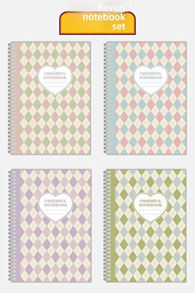 Copyrite طقم دفتر ملاحظات مكون من 4 قطع (21 × 14.8 سم 70 ورقة) للمدرسة والعمل...