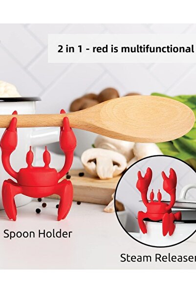 valletta Rodeo Silicone Non-Slip Spoon Holder Crab Shaped Pot Top Fireproof Non-Stick Cutlery Holder