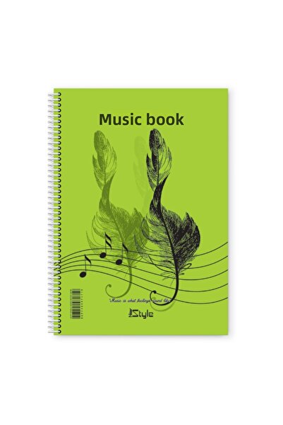 Glanart A4 Size 40 Sheets Spiral Music Notebook - Plastic Cover, Page Break Track, 1 Piece