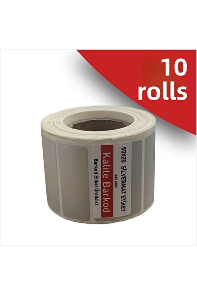 Kalite Barkod Αυτοκόλλητο 50x20 Silvermat |   10 Αυτοκόλλητο Demirbaş σε ρολό