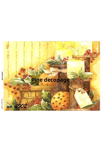 LİNEART ورق ديكوباج نحاسي بنمط عيد الميلاد رقم: New Year 4002 - 29x42 سم