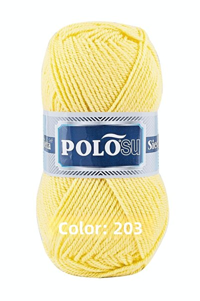 Polosu Siesta Soft - سترة وشاح سترة محبوكة يدويًا - أصفر فاتح - اللون: 203