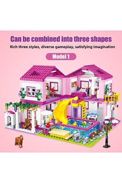 Choice ZKZC 1018 قطعة مدينة 1 تغيير 3 صيف فيلا منزل من طابقين كتل بناء الأصدقاء حديقة تدفق...