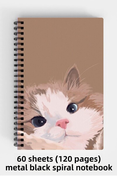 Anime Marketi دفتر ملاحظات ذو غلاف صلب مقاس A5 على شكل قطة حلوة، 120 ورقة