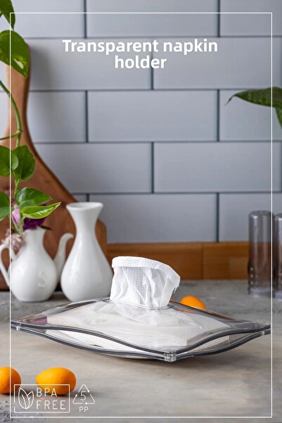 Espas Home Decorative Transparent Napkin Organizer