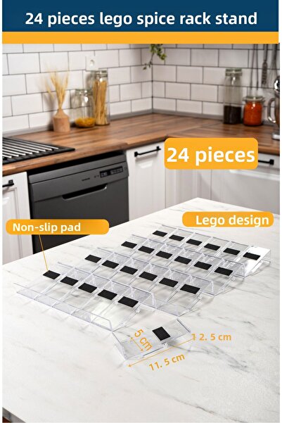 Mienda Home حامل توابل من الكريستال الشفاف من Mienda Home مكون من 24 حاملًا م...
