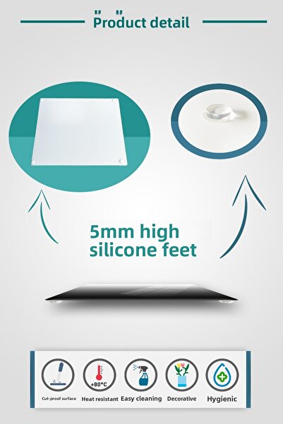 Decorita Glass Presentation Stand| White Marble Look| 29cm X 34cm