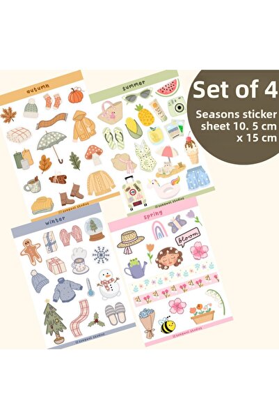 Songwol Studios Autocolant tematic anotimpuri, decal, Bullet Journal, album d...