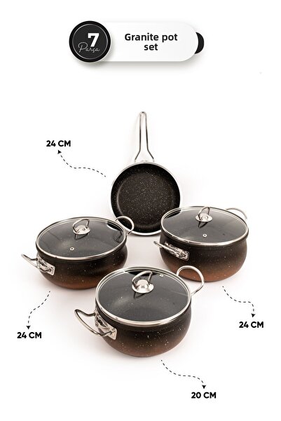 Skygo 7-Piece Black Granite Pot Set - Elegant Design and Durable Solutions