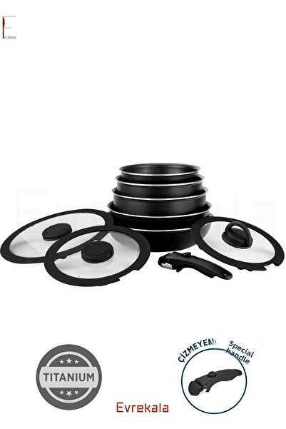Leggno Evrekala Handle Pan - Pot Set Leggno Nesting with Removable Handle Full Special Set Titanium