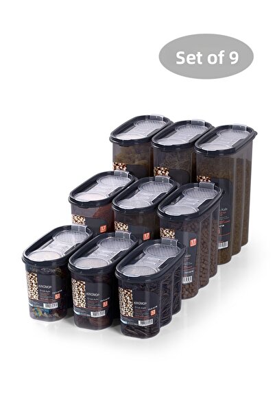 King Mop Set of 9 Food Storage Containers with Leak Proof Lid 3 X (1200 Ml, 1700 Ml, 2400 Ml) Fükmmsk-01