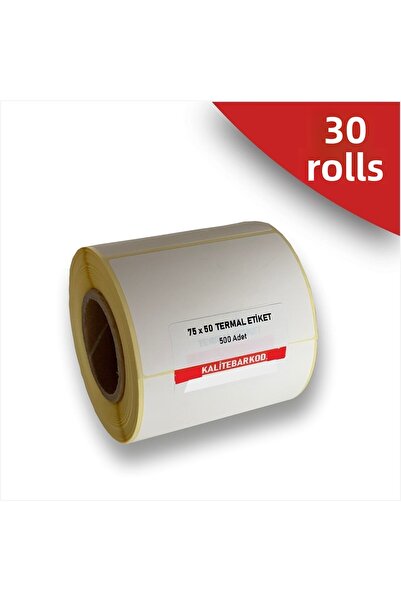 Kalite Barkod ملصق حراري 75x50| 30 لفة من ملصقات الباركود