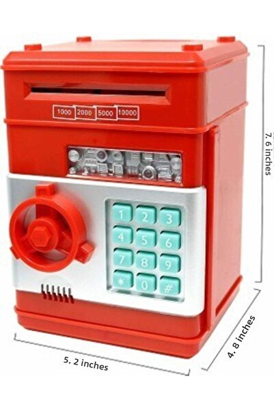 Lexi Bella Κόκκινο Χρηματοκιβώτιο Ατμ Που Πιάνει Χρήματα