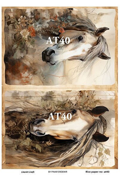 LİNEART Brass Decopage Paper No:At40