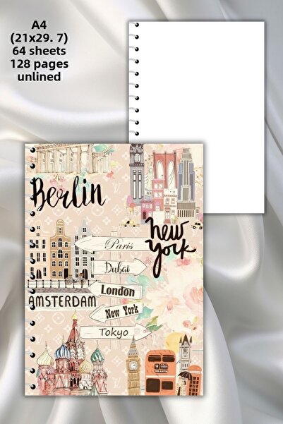 daily notebook دفتر ملاحظات مدرسي حلزوني غير مبطن مقاس 64 صفحة مقاس 21x29,7 سم