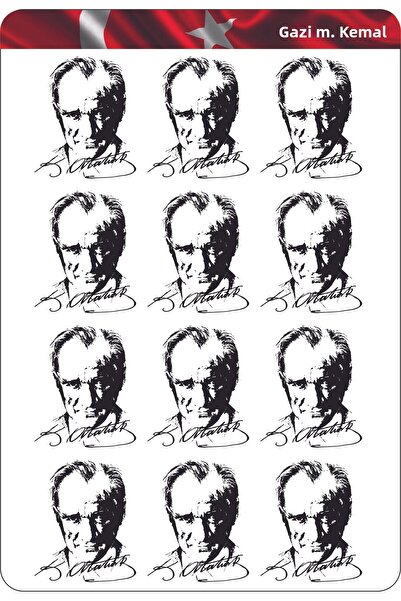 cakaybu Autocolant Gazi Mustafa Kemal Atatürk 6x5 CM 12 buc