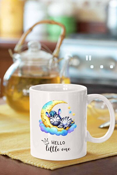 Piktorya كوب مطبوع عليه حمار وحشي ينام على القمر