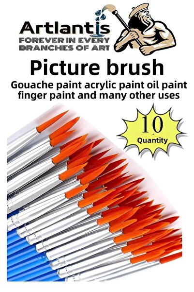 Artlantis Pensule pentru pictură 10 buc. Pensule sintetice economice pentru a...