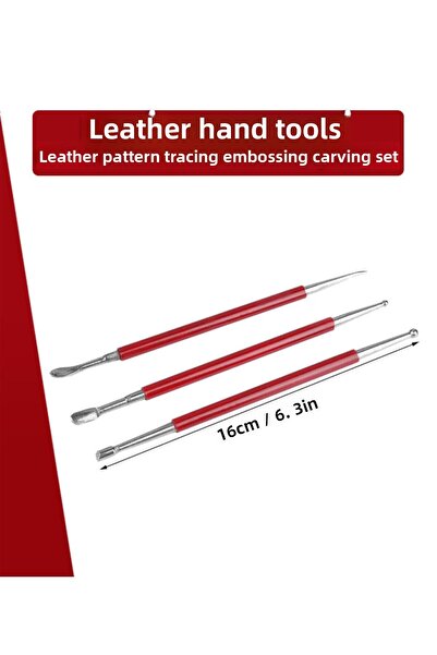 Dopar Σετ σκαλιστικής ανάγλυφης παρακολούθησης δερμάτινων μοτίβων 3 τεμαχίων