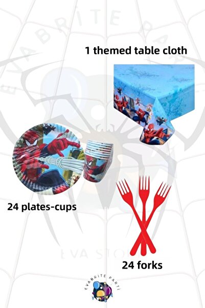 Evabrite Σετ μέσων με θέμα Spiderman Spiderman για 24 άτομα - Προμήθειες για ...