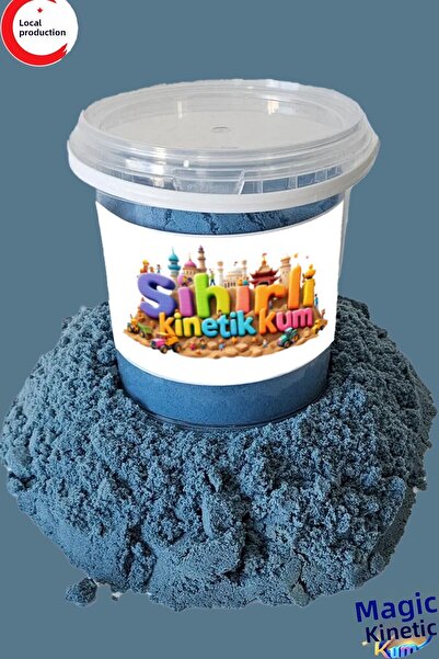 House ID رمل اللعب الحركي الأزرق الطبيعي 1000 جرام مع 4 قوالب هدية