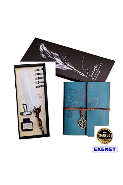 EXENET Divit Inkwell Nostalgia - Leather Bound Pen, Daily Keepsake Book, Prem...