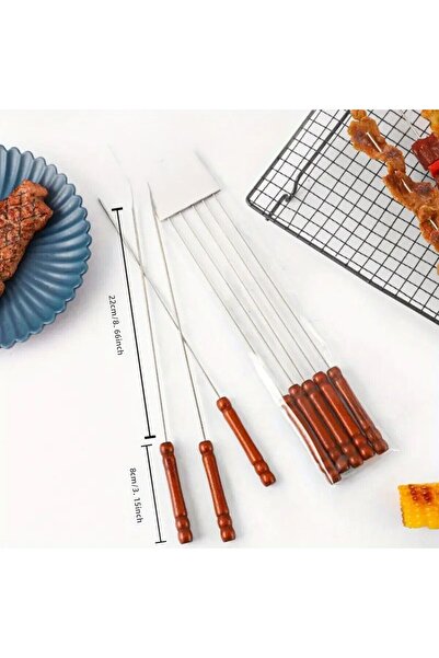 SAFA أسياخ شواء من الفولاذ المقاوم للصدأ، مجموعة من 6 قطع