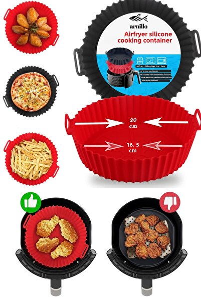 VİGENTİNO 2 Pieces Airfryer Silicone Baking Mold - Air Fryer - Airfryer Accessory - Compatible with All Airfryers