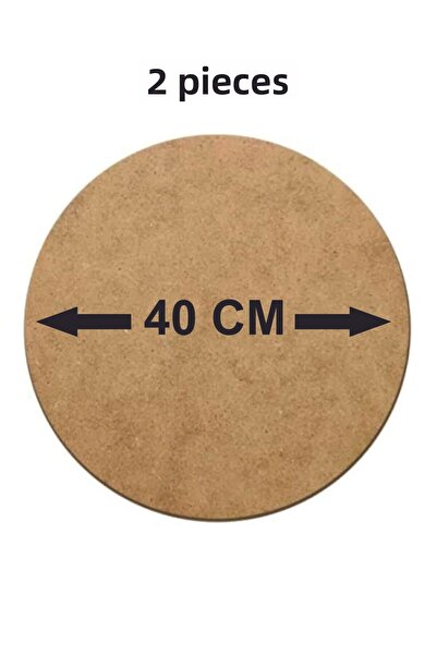 şamaksesuar 3 مم خام MDF 40 سم دائري تحت الخدمة - 2 قطعة