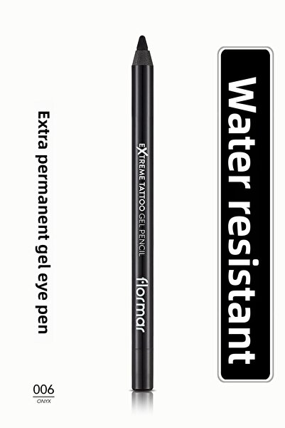 Flormar قلم جل وشم أسود إكستريم - قلم جل مقاوم للماء - 006 أونيكس